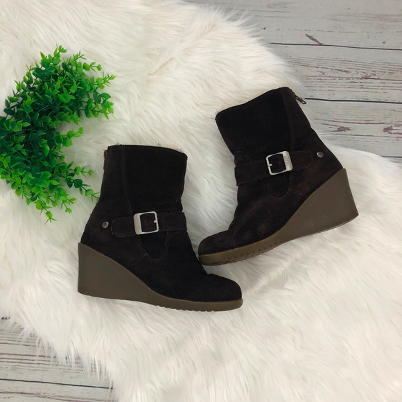 UGG Shoes - UGG Brown Gisella Wedge Ankle Booties
